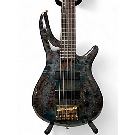 Used Ibanez SR655PB Blue Brown Electric Bass Guitar