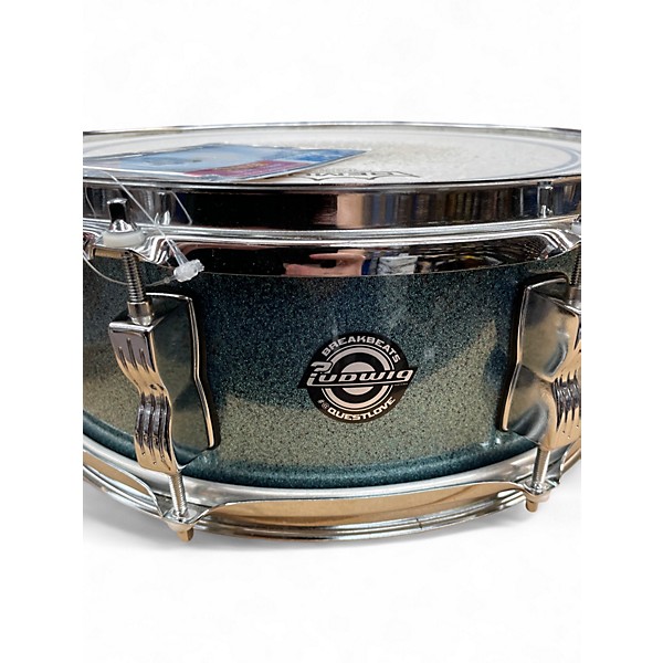 Used Ludwig 14X5 Breakbeats By Questlove Snare BLUE SPARKLE Drum