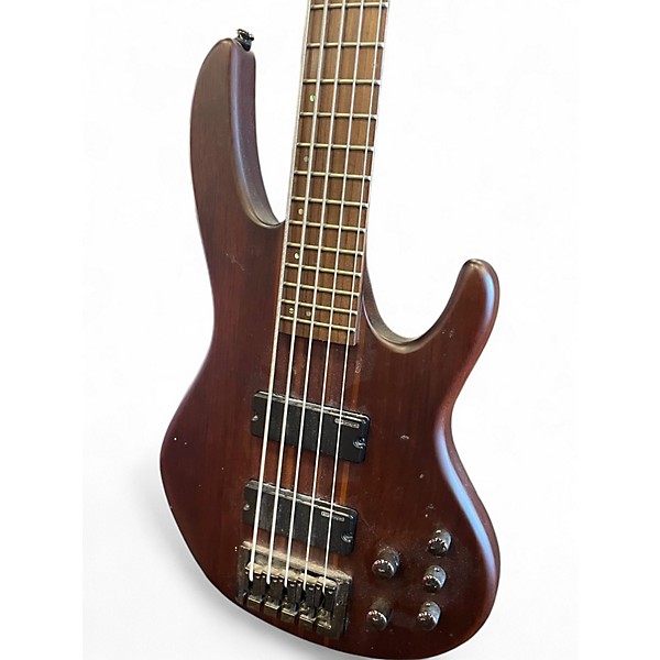 Used ESP LTD D5 5 String Natural Satin Electric Bass Guitar