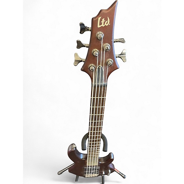 Used ESP LTD D5 5 String Natural Satin Electric Bass Guitar
