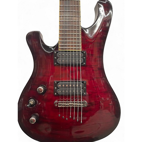 Used Schecter Guitar Research 007 ELITE LH Chrome Red Electric Guitar