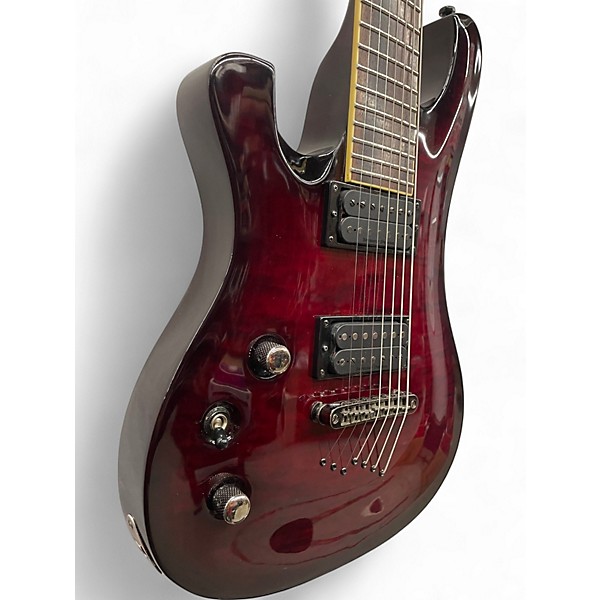 Used Schecter Guitar Research 007 ELITE LH Chrome Red Electric Guitar