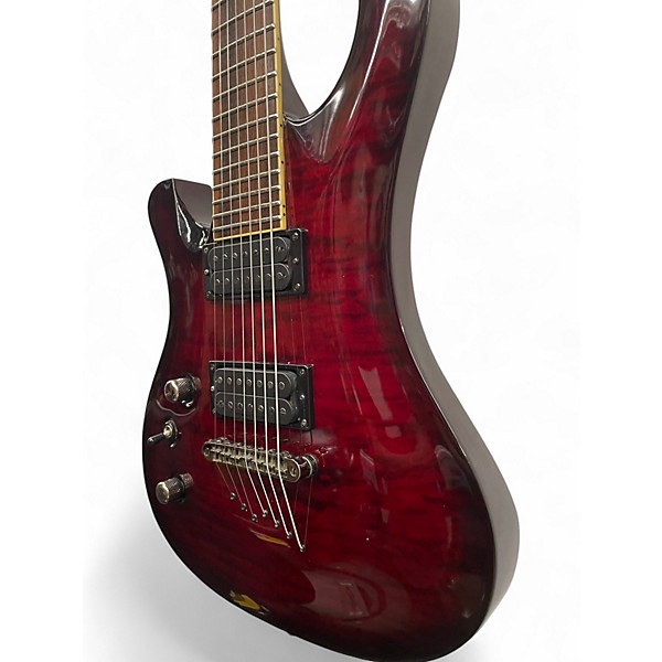 Used Schecter Guitar Research 007 ELITE LH Chrome Red Electric Guitar