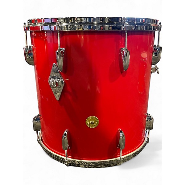 Used Gretsch Drums 3 Piece Round Badge Candy Apple Red Drum Kit