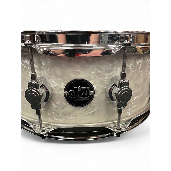 Used DW 5.5X14 Performance Series Snare Pearl White Drum