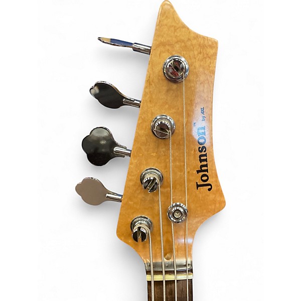 Used Johnson JAZZ BASS Black and White Electric Bass Guitar