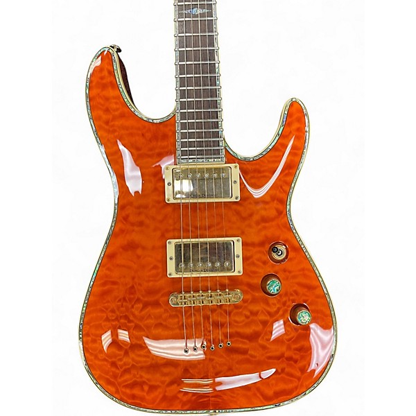 Used Schecter C-1 Elite Trans Amber Solid Body Electric Guitar