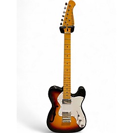 Used Donner Designer Series Tele Sunburst Hollow Body Electric Guitar