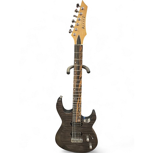Used Kiesel ARIES 6 DEEP BLACK OVER FLAME Solid Body Electric Guitar