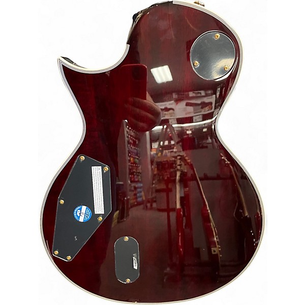 Used ESP LTD EC1000T CTM FM See-thru Black Cherry Solid Body Electric Guitar