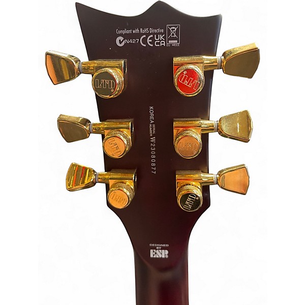 Used ESP LTD EC1000T CTM FM See-thru Black Cherry Solid Body Electric Guitar