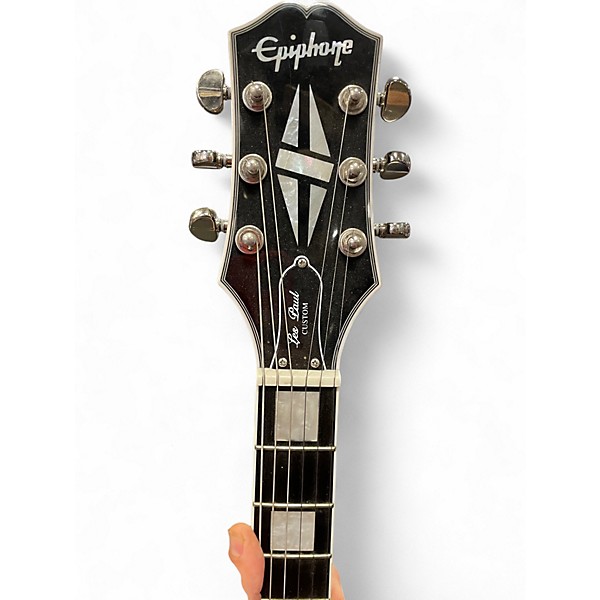 Used Epiphone Les Paul Custom Silverburst Solid Body Electric Guitar