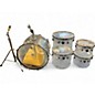 Vintage 1970s Ludwig 5 Piece Quadraplus Clear Vistalite Drum Kit
