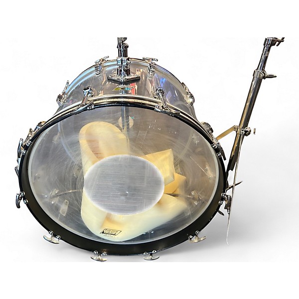 Vintage 1970s Ludwig 5 Piece Quadraplus Clear Vistalite Drum Kit