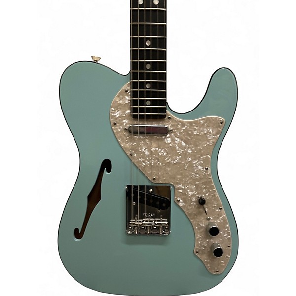 Used 2019 Fender American Elite Thinline Telecaster Daphne Blue Hollow Body Electric Guitar