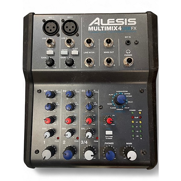 Used Alesis MultiMix 4 USB FX 4-Channel Unpowered Mixer