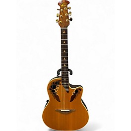 Vintage 1990s Ovation 1868 Elite Shallow Bowl Natural Acoustic Electric Guitar