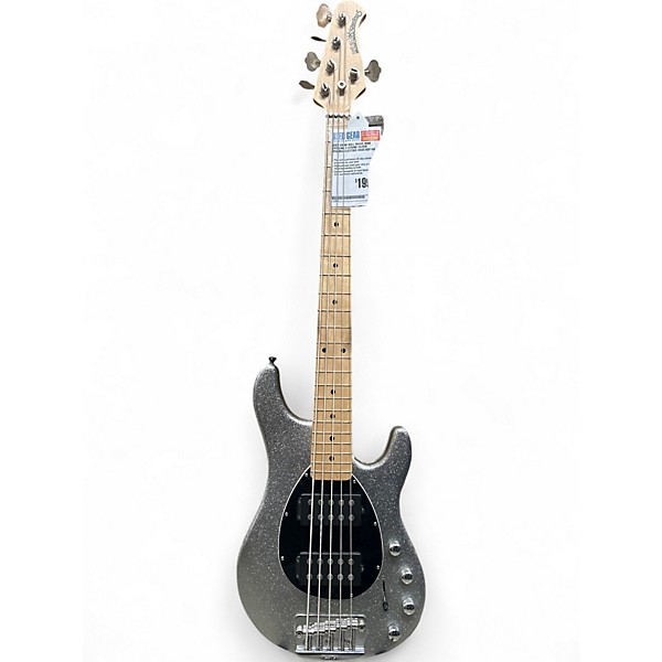Used Ernie Ball Music Man Sterling 5 String Silver Sparkle Electric Bass Guitar