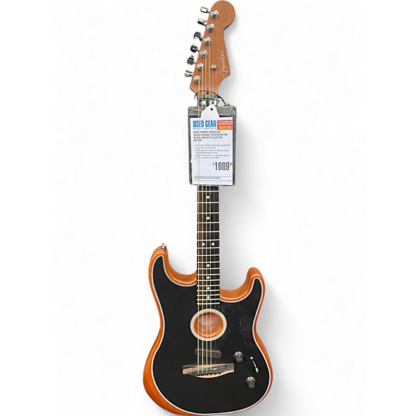 Used Fender American Acoustasonic Stratocaster Black Acoustic Electric Guitar