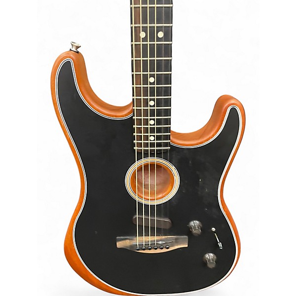 Used Fender American Acoustasonic Stratocaster Black Acoustic Electric Guitar