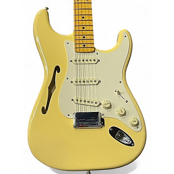 Used Fender Fender Eric Johnson Thinline Stratocaster Alpine White Solid Body Electric Guitar