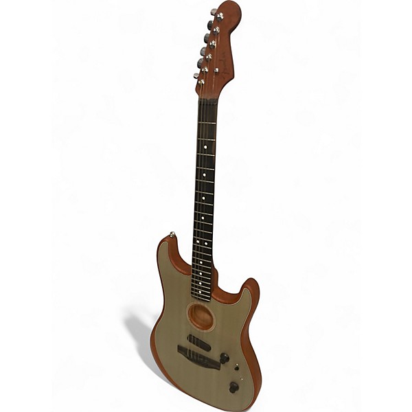 Used Fender American Acoustasonic Telecaster Brown Acoustic Electric Guitar
