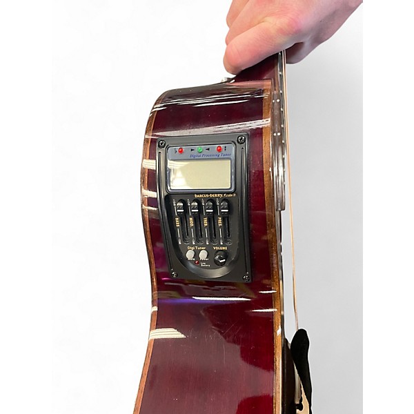 Used Sierra Sa28ce Maroon Acoustic Electric Guitar