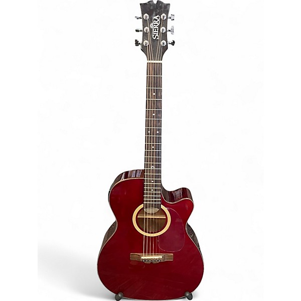 Used Sierra Sa28ce Maroon Acoustic Electric Guitar