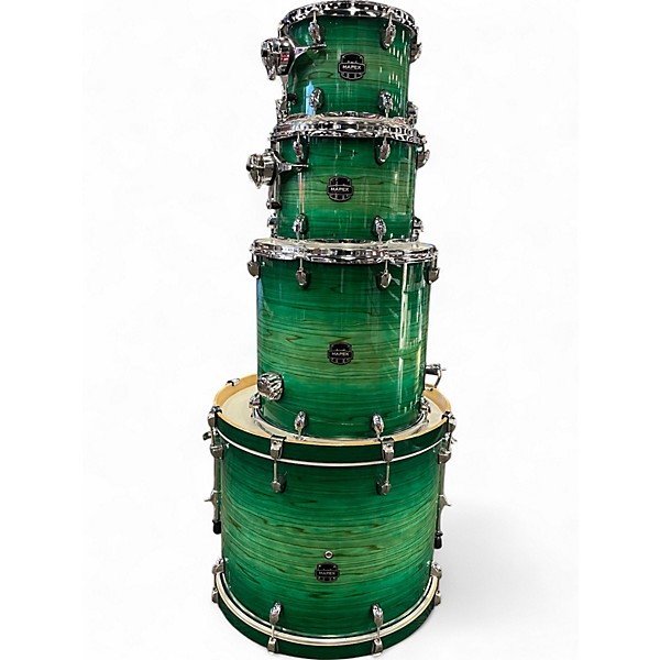Used Mapex 4 Piece Armory Series Exotic Rock Emerald Burst Drum Kit