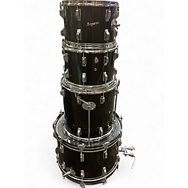 Vintage 1970s Fullerton 4 Piece ROGERS 4 PIECE DRUM KIT Black Drum Kit