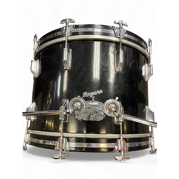 Vintage 1970s Fullerton 4 Piece ROGERS 4 PIECE DRUM KIT Black Drum Kit