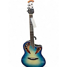 Used Ovation CELEBRITY CE48P Blue Sunburst Acoustic Electric Guitar