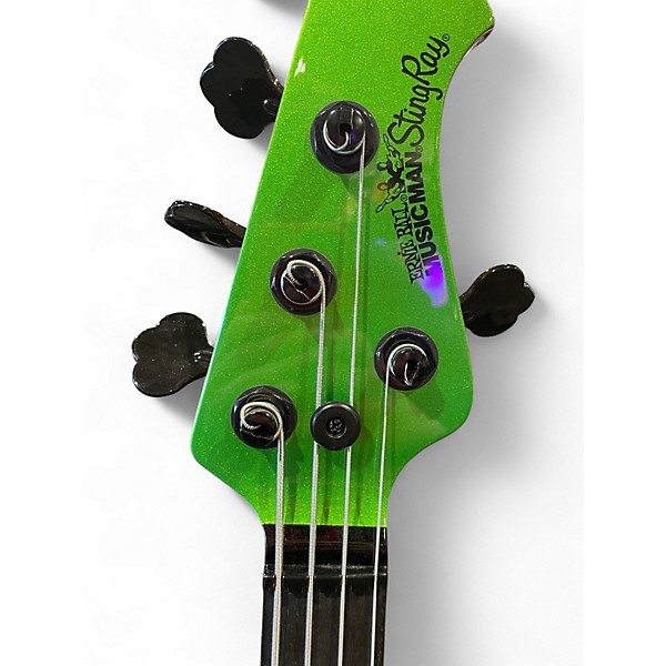 Used Ernie Ball Music Man Stingray HH 4 String Kiwi Green Electric Bass Guitar