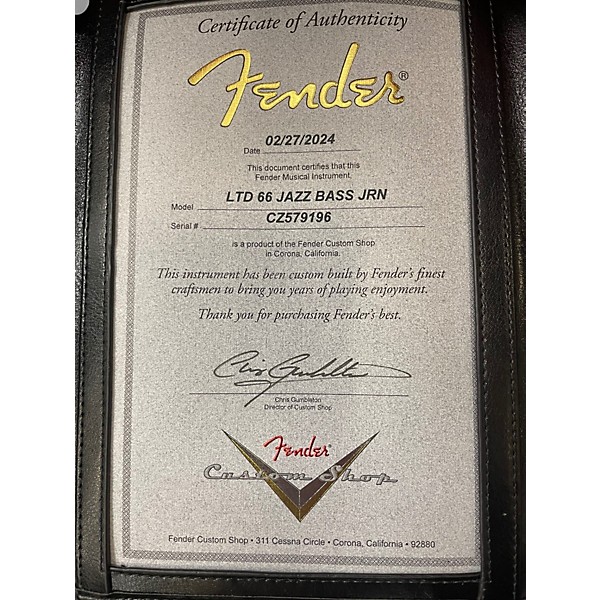 Used Fender Custom Shop 1966 Jazz Bass aged ocean turqoise Electric Bass Guitar