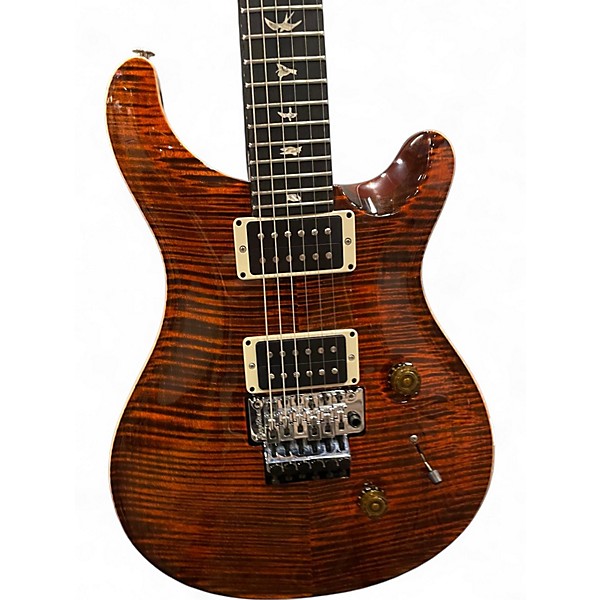 Used PRS Custom Shop 24 "Floyd" 10 Top Orange Tiger Solid Body Electric Guitar