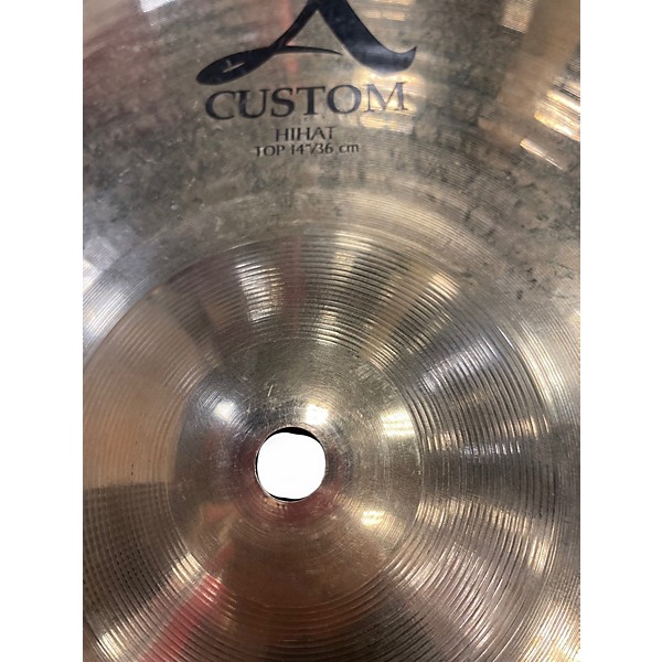 Used Zildjian 14in A Custom Hi Hat Pair Cymbal