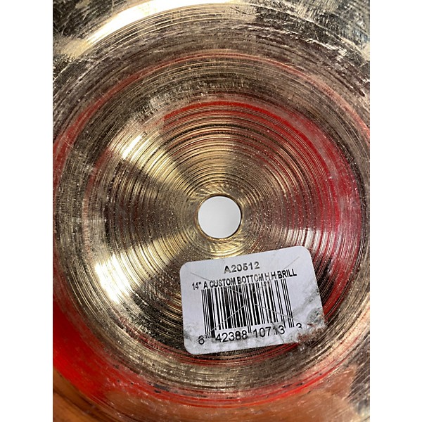 Used Zildjian 14in A Custom Hi Hat Pair Cymbal
