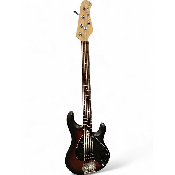 Used Sterling by Music Man Ray5HH 5 String  Ruby Red Burst Satin Electric Bass Guitar