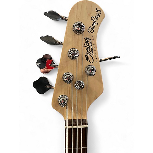 Used Sterling by Music Man Ray5HH 5 String  Ruby Red Burst Satin Electric Bass Guitar