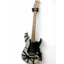 Used EVH Striped Series Black and White Solid Body Electric Guitar
