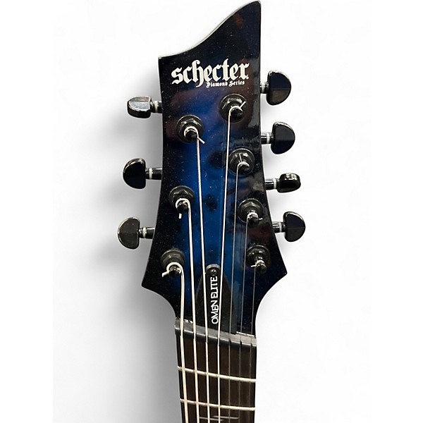 Used Schecter Guitar Research OMEN ELITE 7MS SEE TRHOUGH BLUE BURST Solid Body Electric Guitar