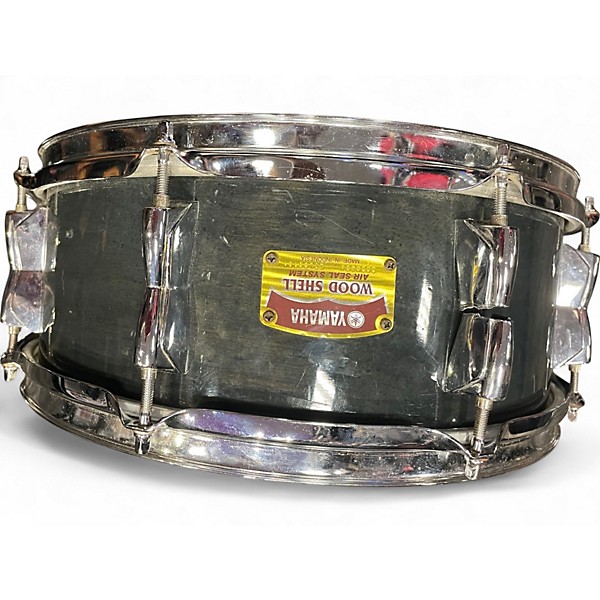 Used Yamaha 14in Wood Shell Snare Dark Green Drum