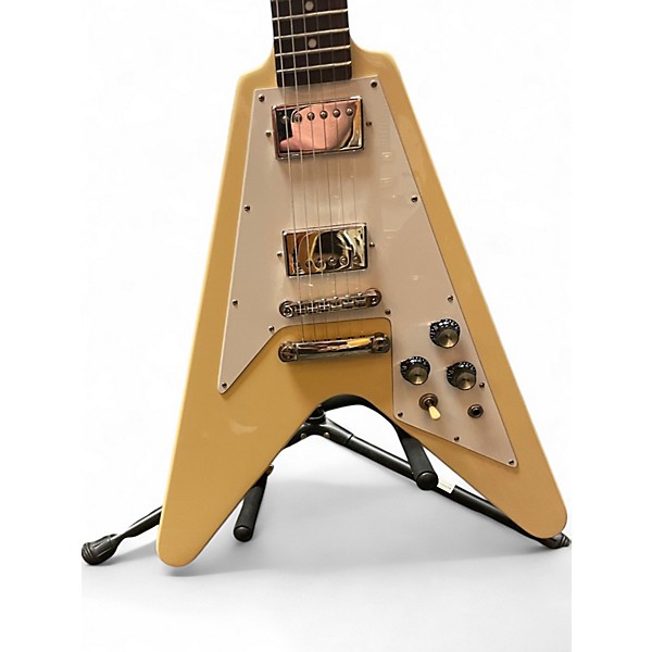 Used Epiphone 67' Flying V Reissue Antique Ivory Solid Body Electric Guitar