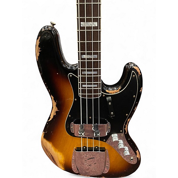 Used 2023 Fender LTD CUSTOM 64' JAZZ BASS HEAVY RELIC 3 Tone Sunburst Electric Bass Guitar