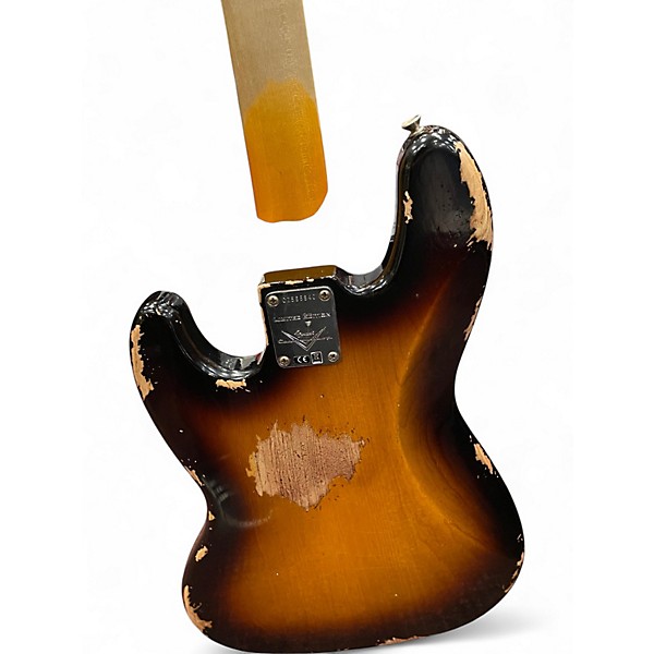 Used 2023 Fender LTD CUSTOM 64' JAZZ BASS HEAVY RELIC 3 Tone Sunburst Electric Bass Guitar
