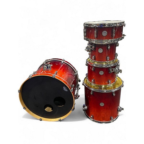 Used Mapex 4 Piece Meridian Birch Cherry Fade Drum Kit