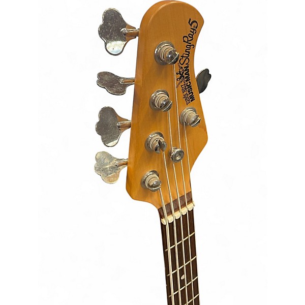 Used Ernie Ball Music Man STINGRAY5 WHITE SPARKLE Electric Bass Guitar