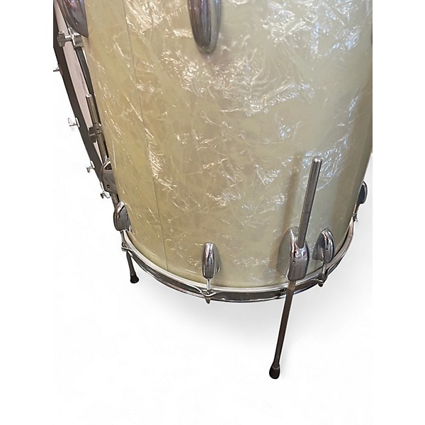 Vintage 1965 Slingerland 3 Piece 3 PIECE WHITE MARINE PEARL Drum Kit