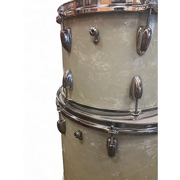Vintage 1965 Slingerland 3 Piece 3 PIECE WHITE MARINE PEARL Drum Kit