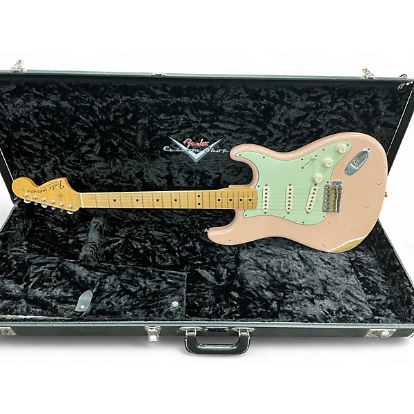 Used 2006 Fender Vintage 1968 Stratocaster Relic Custom Shop Shell Pink Solid Body Electric Guitar